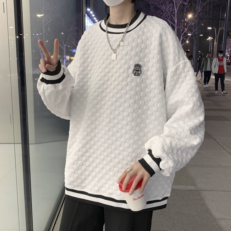 Áo nỉ Sweater dáng Oversize hoạ tiết caro 3D