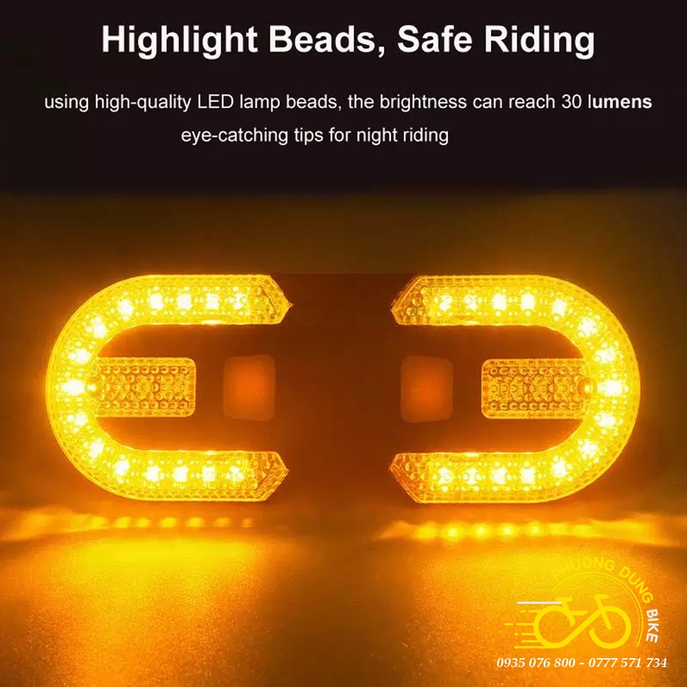 Đèn hậu - Đèn sau xi nhan cao cấp gắn cọc yên, tách rời gắn nhiều vị trí trên xe đạp