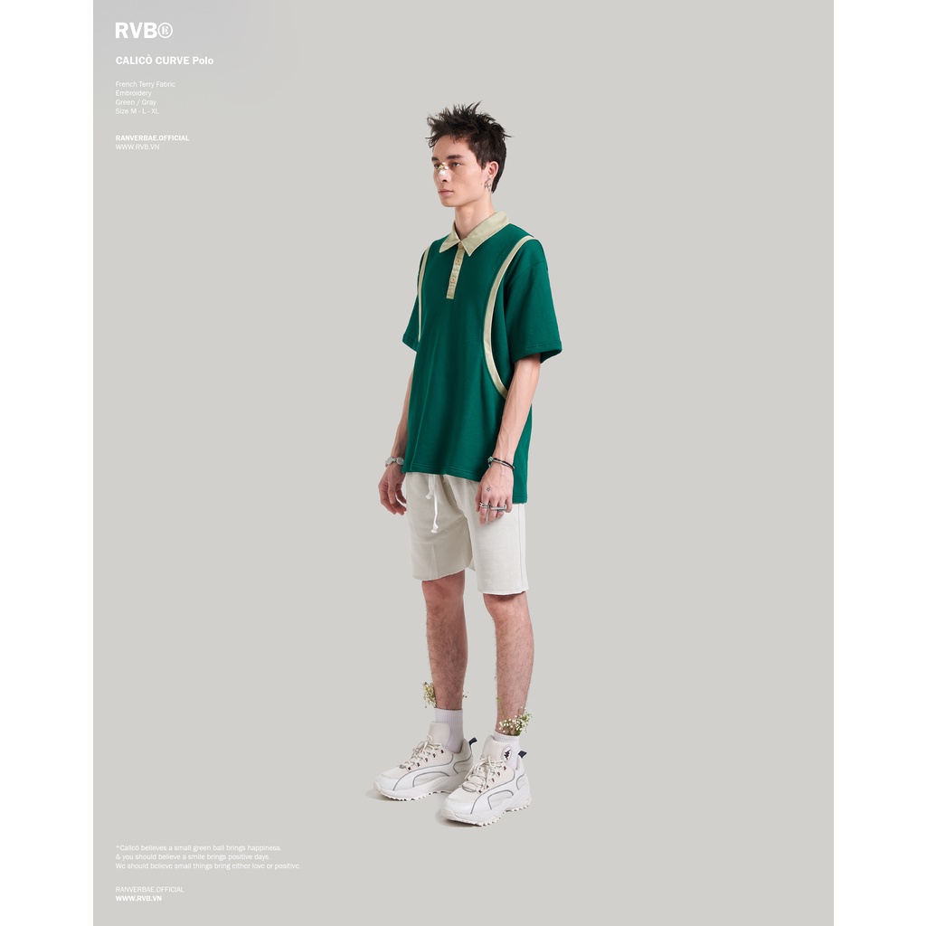Áo POLO RANVERBAE CALICO Xanh