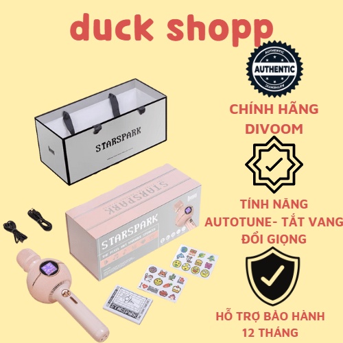 Loa Bluetooth DIVOOM KTV-OK STARPARK công suất 20W kết hợp micro karaoke lọc vang chống vang kết hợp màn hình