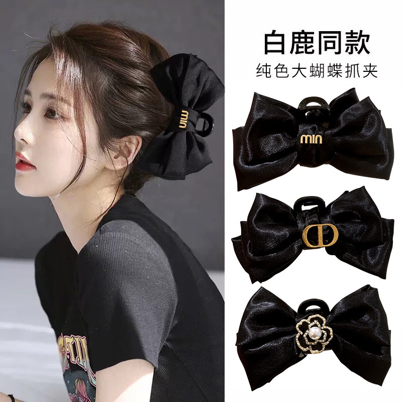 Kẹp Tóc Nơ Đen Lớn Cho Nữ Mã 2023