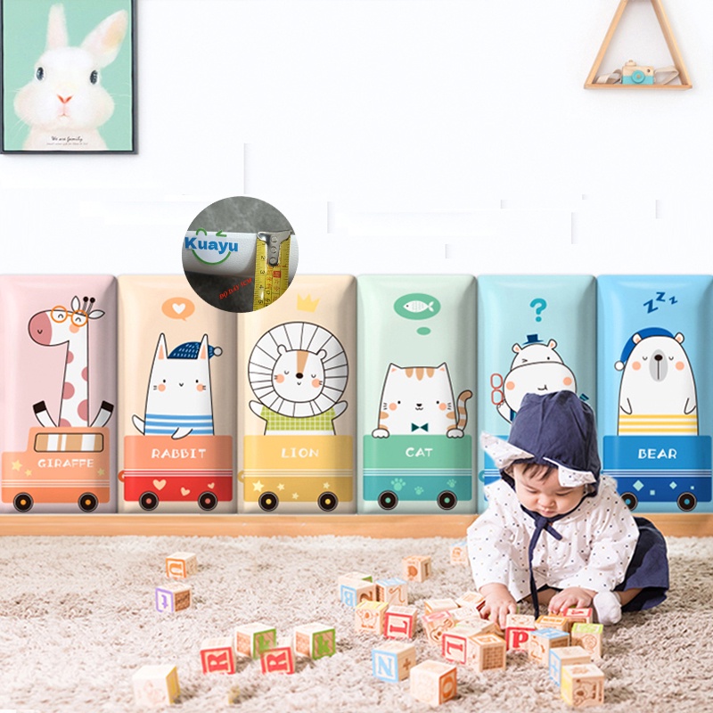 Miếng Dán Tường Bằng Xốp Mềm Chống Va Chạm Cho Đầu Giường An Toàn Cho Bé