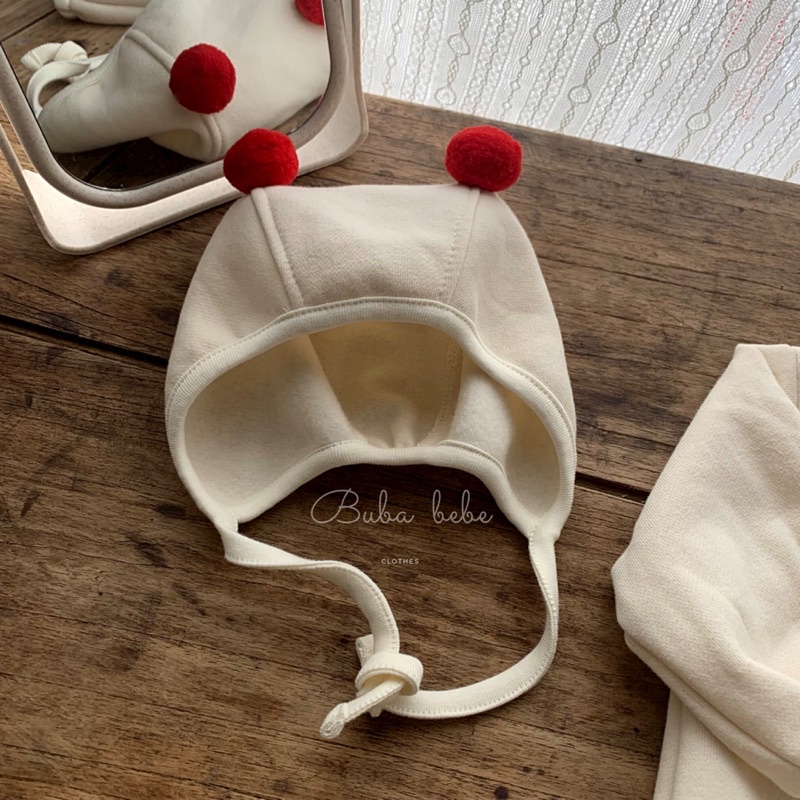 Mũ trùm đầu nỉ bông cho bé