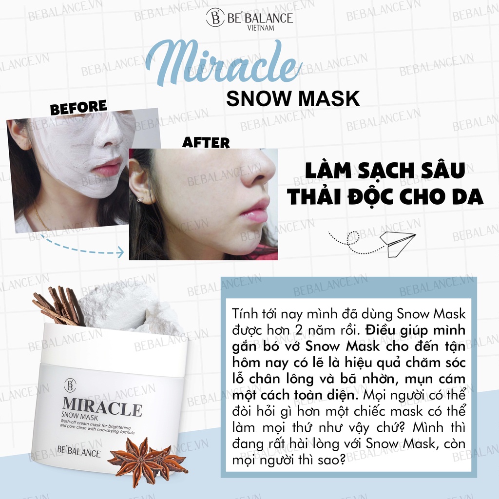 [Quà tặng] Mặt nạ Trắng da BEBALANCE MIRACLE SNOW MASK 150gr