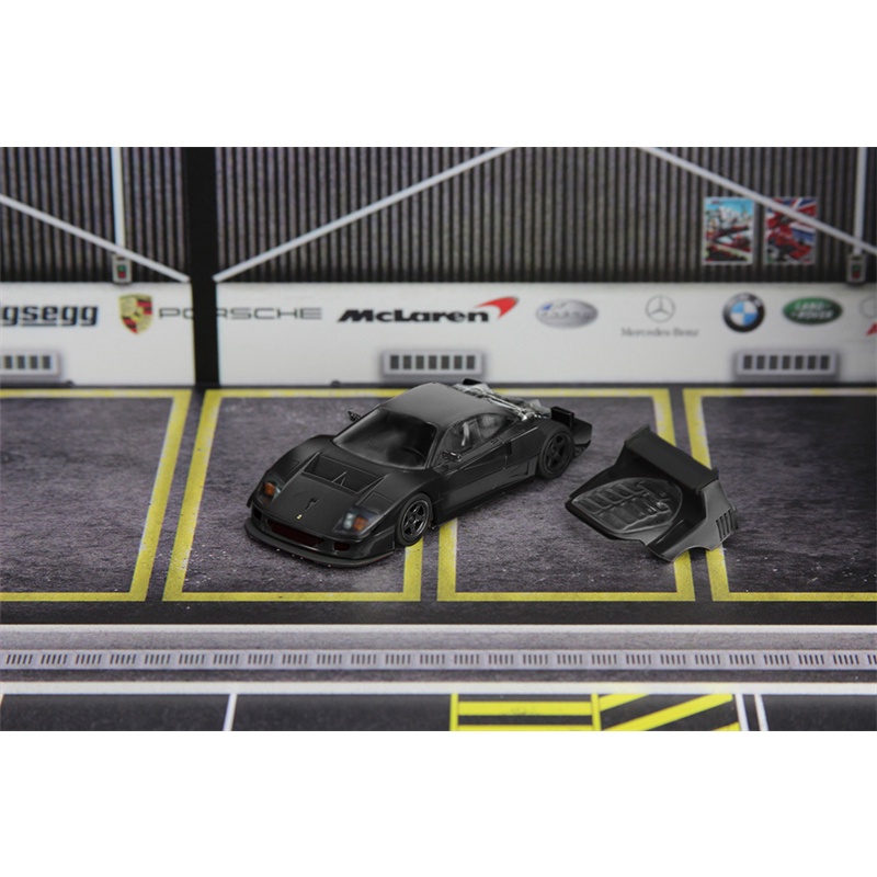 Stance hunters sh 1:64 f40 lm red với bạc / đen với xe mô hình diecast cuộn màu đen