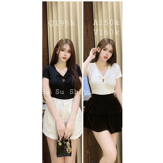 Áo nữ croptop xoắn chất thun gân co giản trơn cực sang cho cô nàng xinh đẹp oa
