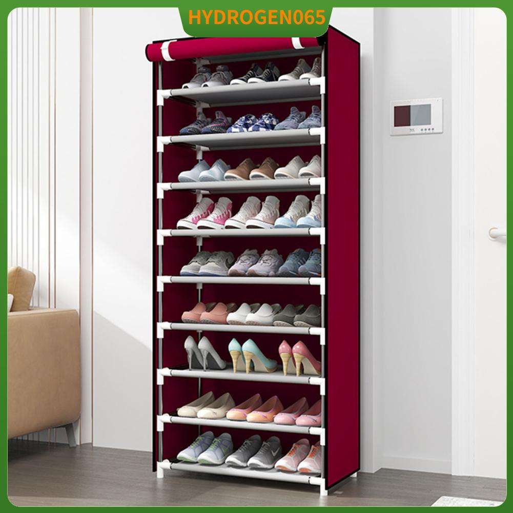 Tủ Giày Tủ vải để giày dép 10 Tầng đa năng dễ lắp ráp cửa cuốn chống bụi 30 x 60 x 160cm Hydrogen065
