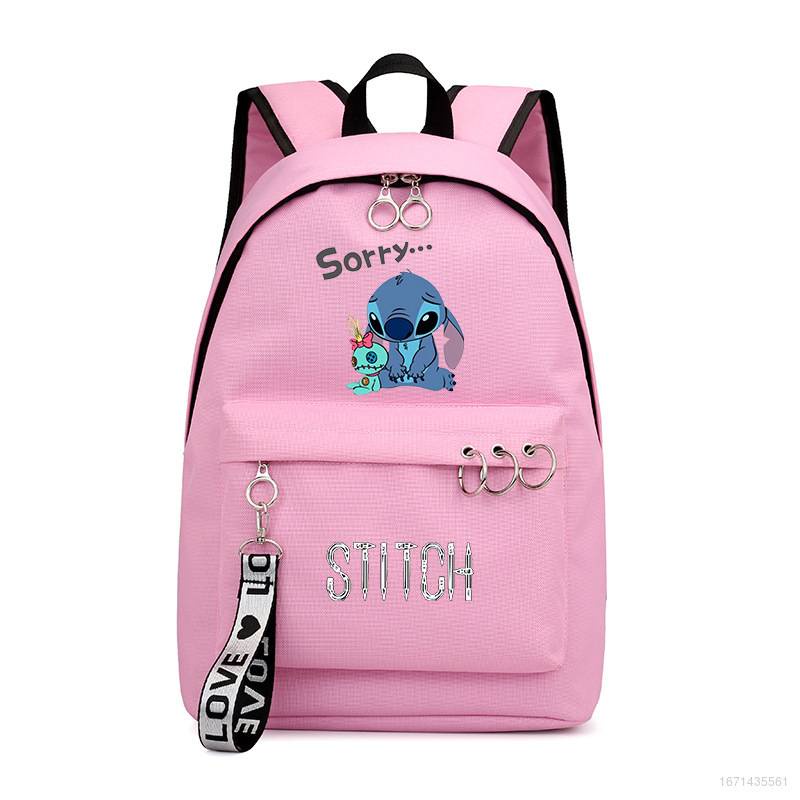 Ba Lô Học Sinh Cỡ Lớn Chống Thấm Nước Thoáng Khí Đa Năng In Họa Tiết Stitch Thời Trang Cho Nữ YB2