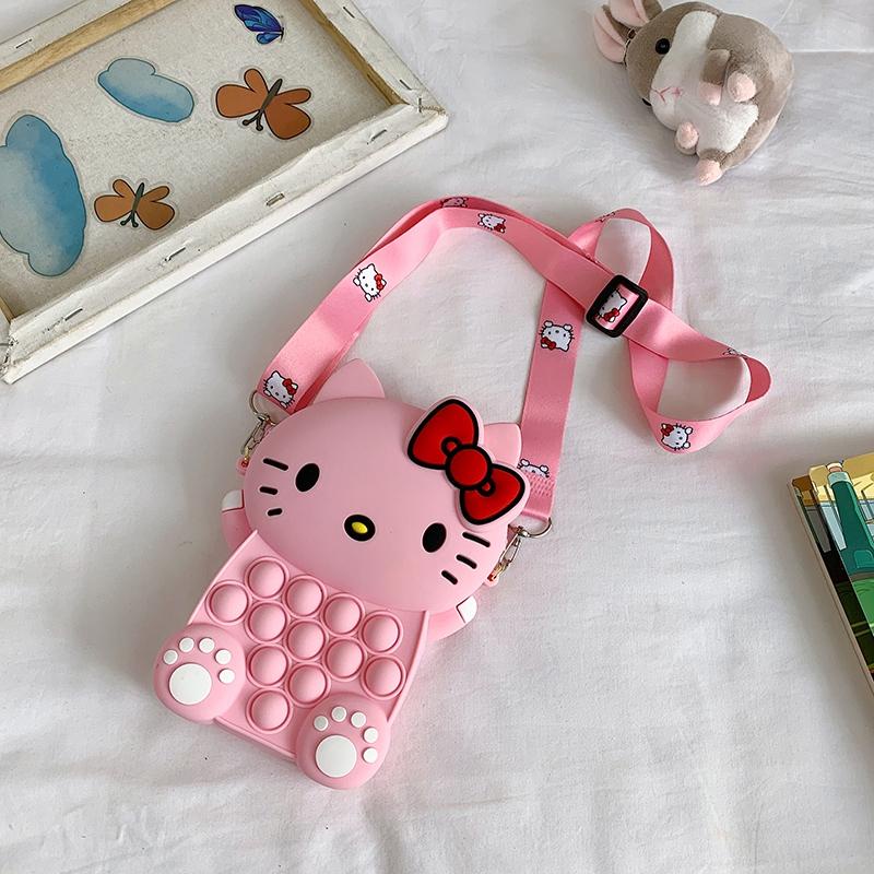 PVN56544 Túi Đeo Chéo Bằng Silicon Họa Tiết Hoạt Hình Dễ Thương Thời Trang 2022 Cho Bé