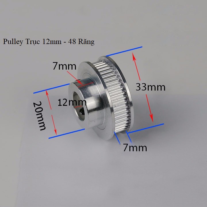 Pulley Trục 12mm - 48 Răng