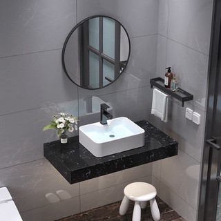 Bàn đá vuông hộp đặt chậu lavabo