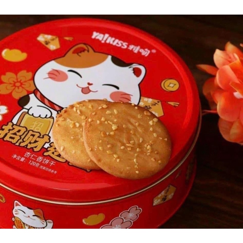 Bánh lễ tứ phủ - Bánh thần tài hộp thiếc - trọng lượng 120g - Bánh quy hot hit năm Quý Mão 2023