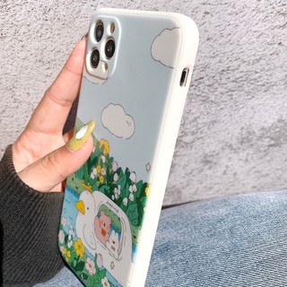 Ốp Lưng Silicon Màu Bảo Vệ Camera Rabbit Happiness