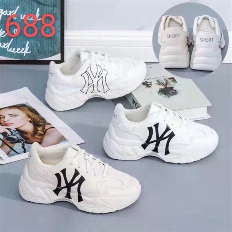 Giày 𝐌𝐋𝐁 Ny đế độn 5cm logo in 3D hàng chuẩn FullBox