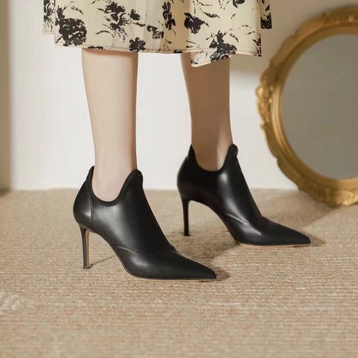 Giày Cao Gót Mũi Nhọn Chất Liệu Da Mềm Thoáng Khí Thời Trang Cao Cấp Cho NữGiày Em Bé Hot Girl 'S