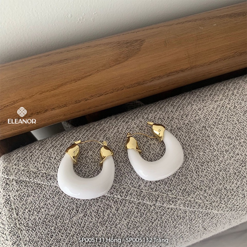 Bông tai nữ Eleanor Accessories thiết kế chữ U viền trơn phụ kiện trang sức 5131