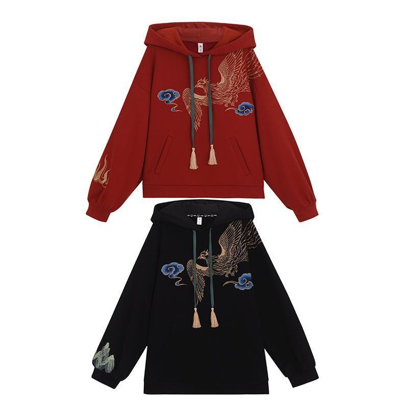 Mori girl Áo sweater Có Mũ Trùm Dáng Rộng Vải Lông Cừu Thiết Kế Mật Ong boudoir Truyền Thống Thông Thường Cho Cặp Đôi