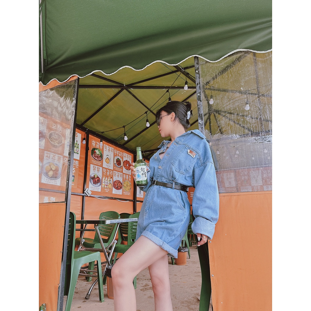 Jum jean tay dài kèm be.lt da