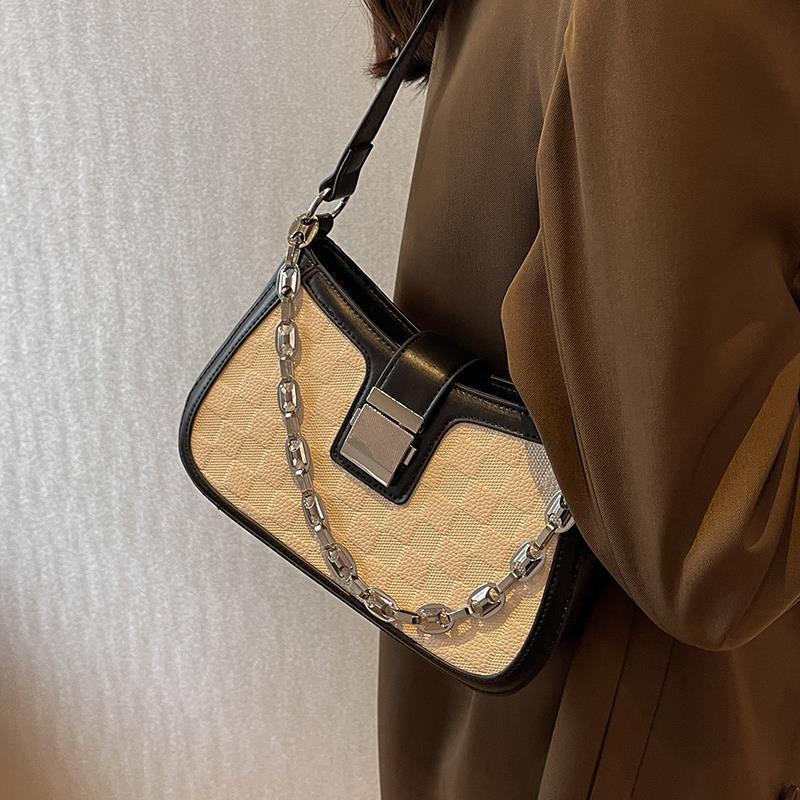 Túi đeo chéo IELGY họa tiết sọc ca rô thời trang trẻ trung dành cho nữ