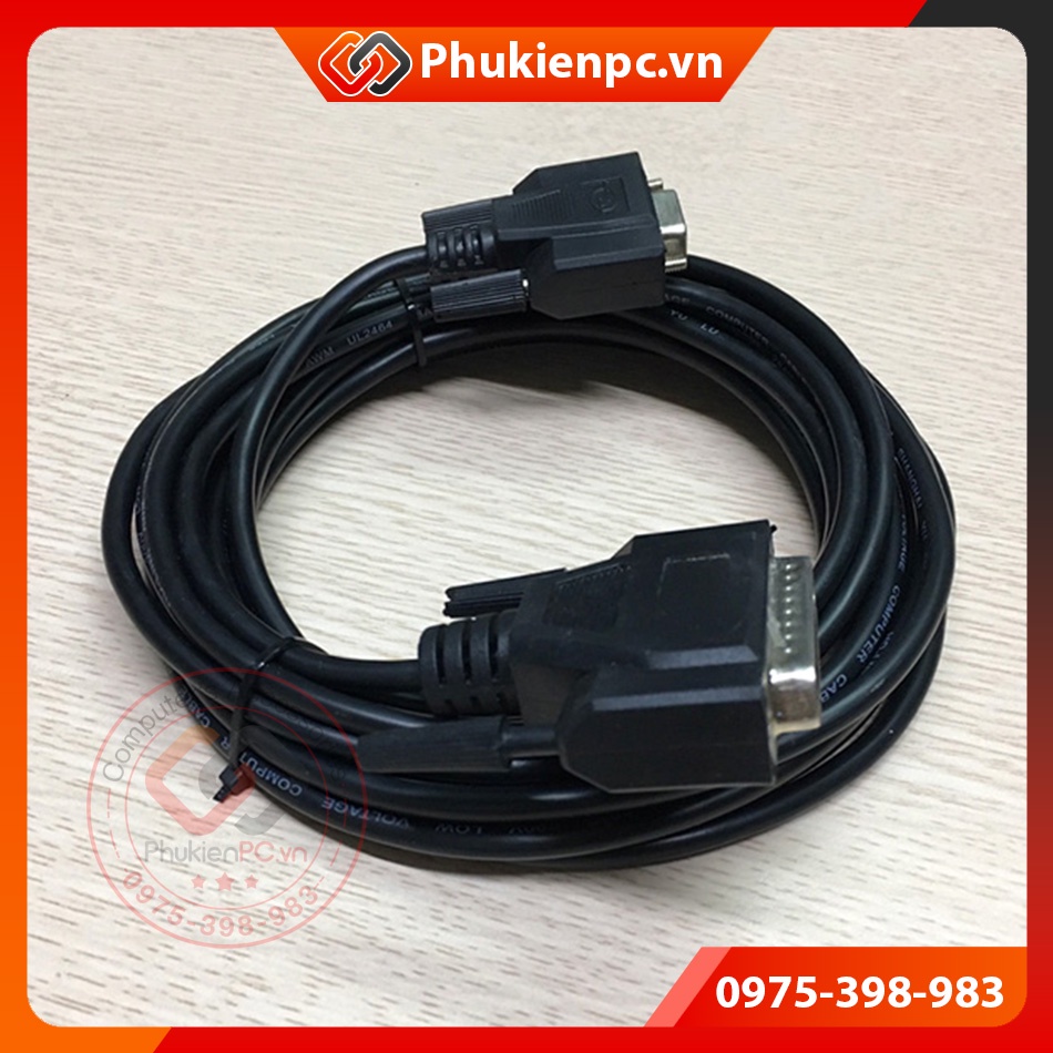 Cáp CNC DB9 cái sang DB25 đực dài 10m. Dùng cho máy CNC công nghiệp. Cáp chuyển đổi cổng COM DB9 Female to DB25 Male