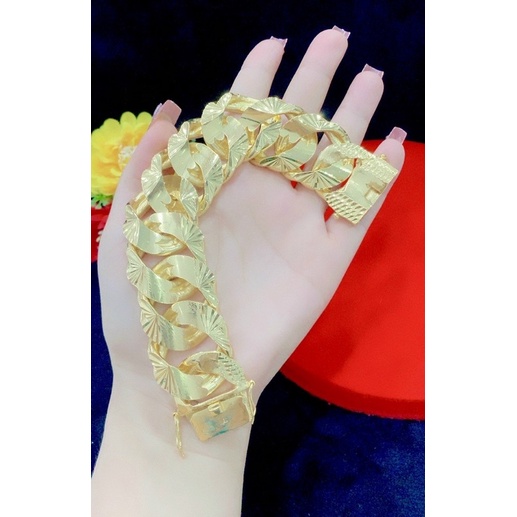 Lắc tay nam kiểu xích 5 lượng mạ vàng 24 cao cấp chạm máy cực đẹp cực sang