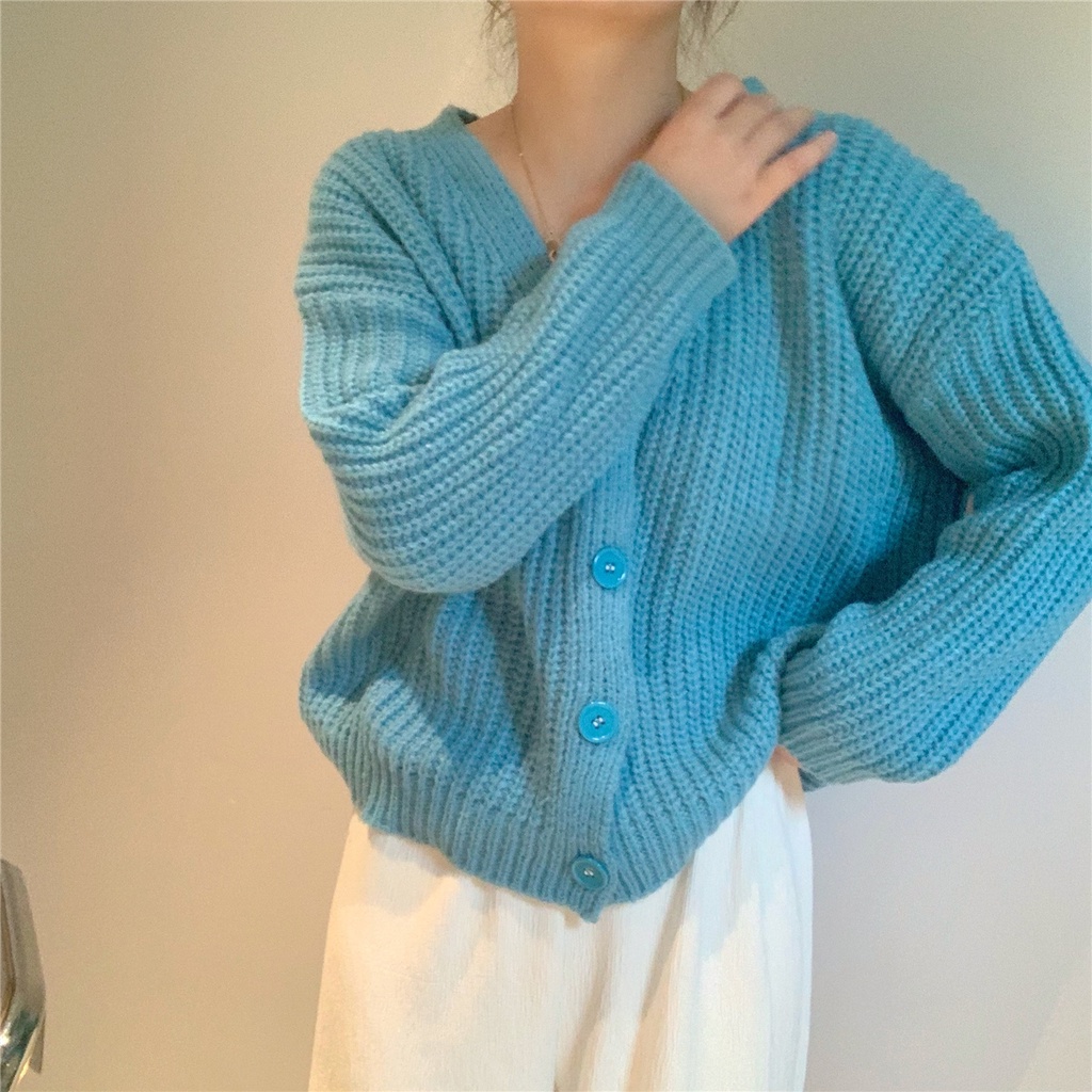 Áo Khoác cardigan Cổ Chữ V Dáng Rộng Thời Trang