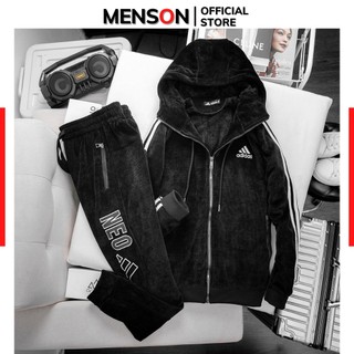 Bộ nỉ nhung nam cao cấp adidas lót lông siêu ấm Hàng cao cấp Menson MSO60 Bộ nỉ nam mùa đông mặc nhà đi chơi 2022