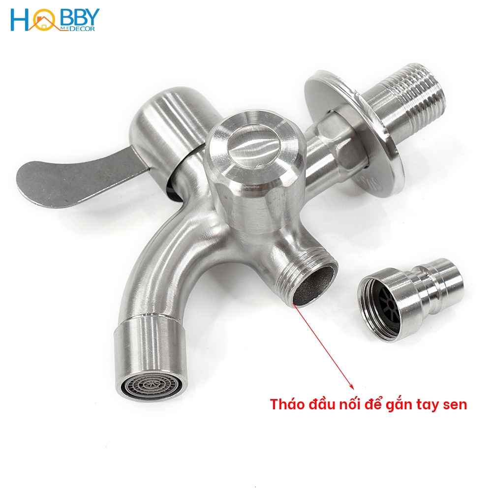 Củ sen lạnh 2 van đóng mở đa năng HOBBY Home Decor CS3 - chuẩn Inox 304 ren vặn 21mm