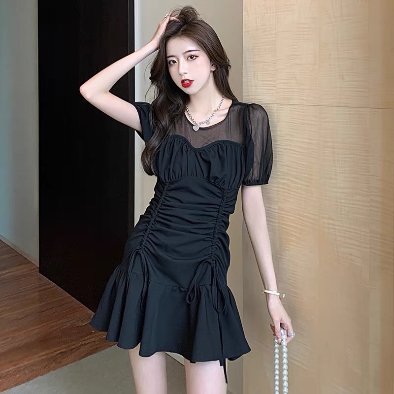 Đầm phối lưới nhúng bèo Big size dành cho khách ngoại cỡ từ 60-90 ký