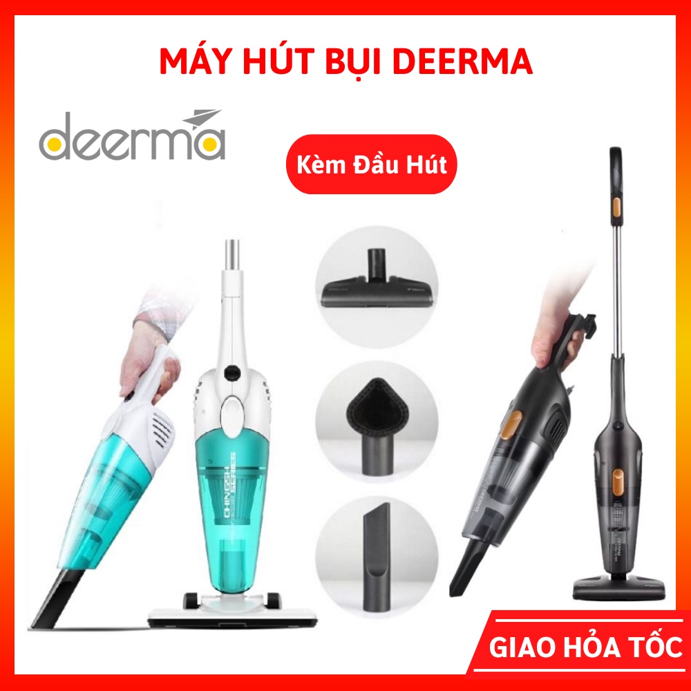 Máy hút bụi cầm tay DEERMA DX118C/DX115C 2 trong 1 tặng kèm đầu hút bụi dễ dàng tháo lắp dây dài 5,1 mét - BH 12 Tháng