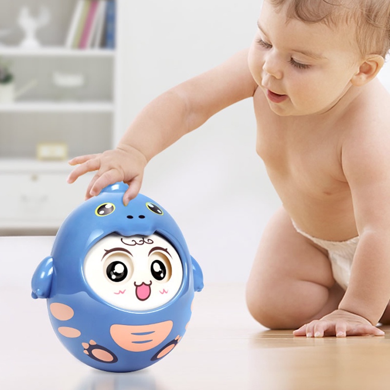 Đồ Chơi Lật Đật Chớp Mắt Kêu Leng Keng Kèm Gặm Nướu An Toàn Cho Bé