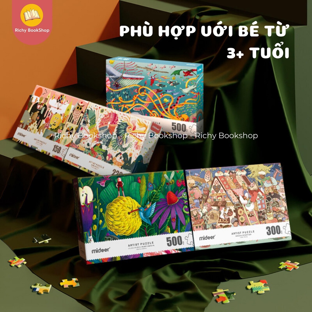 Đồ Chơi Xếp Hình Nghệ Thuật Quốc Tế Siêu Cấp Cho Bé Từ 3+ Tuổi - Mideer International Artist Premium Puzzle