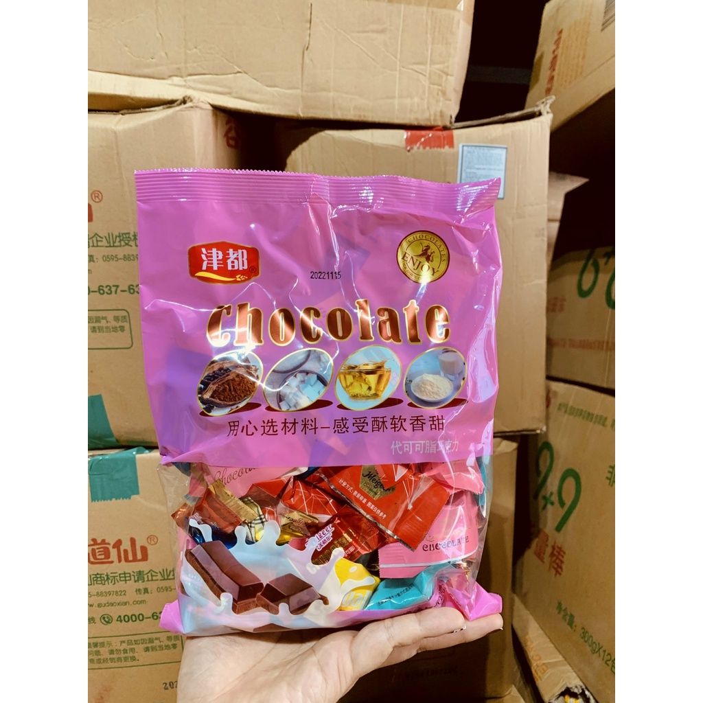 Gói kẹo socola mềm nhiều vị 500gr (gói hồng)