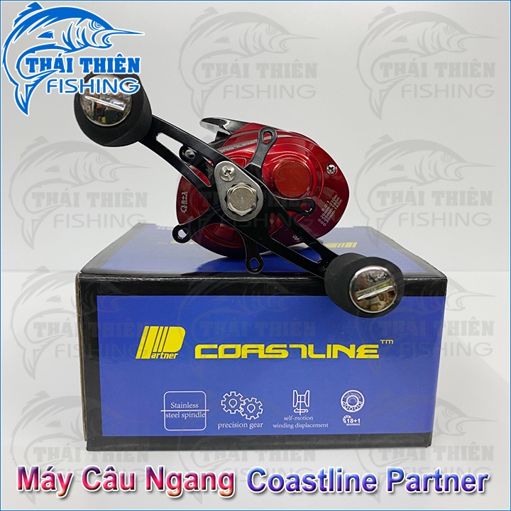 Máy Câu Ngang Coastline Partner 8.0:1 Tay Quay Trái Dùng Lure Cá Lóc, Chẽm, Mú