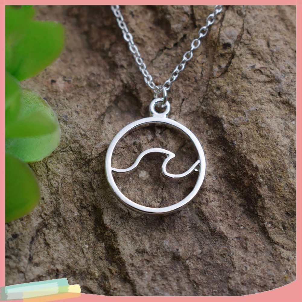 Dây chuyền hợp kim mặt hình sóng biển hợp thời trang cho nữ