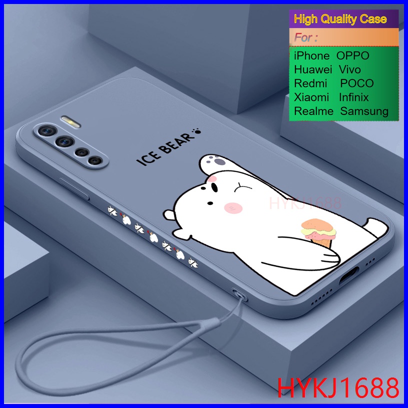 Ốp lưng OPPO A91 Ốp Điện Thoại tpu Silicon Hình Gấu Đội Mũ Thời Trang Cho OPPO A91 HBX