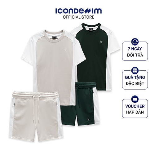 Set Đồ Ngắn Nỉ Chân Cua Cotton Nam ICONDENIM Form Regular Phối SEID0010