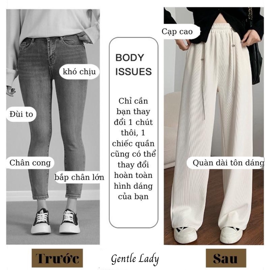 Quần Nỉ Nhung Tăm Dây Xích, Quần Ống Suông Cạp Chun Siêu Hot