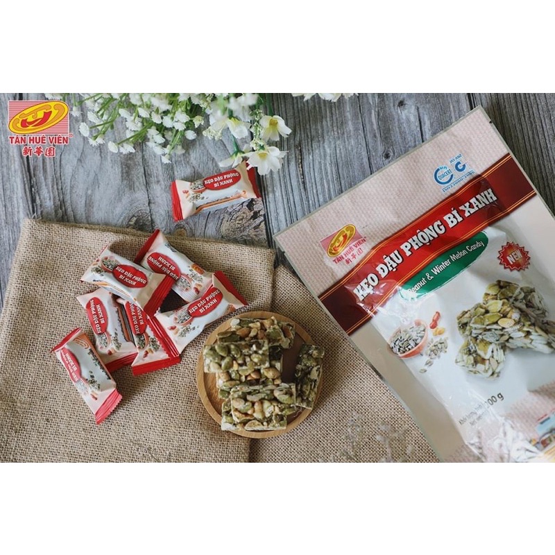 Kẹo bí xanh đậu phộng Tân Huê Viên