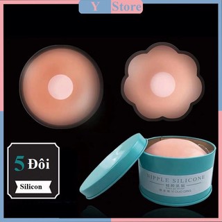 Hộp 5 đôi dán đầu ti, nhũ hoa silicon siêu mềm