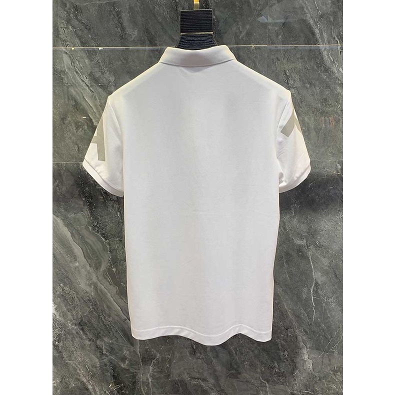 Áo Thun Polo Tay Ngắn Thoáng Khí In Chữ Tương Phản Kiểu Hồng Kông Cá Tính Cho Nam