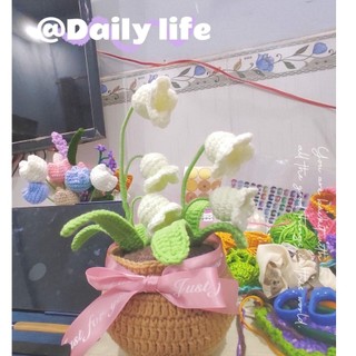 [Hình ảnh thật ] Hoa linh lan bằng len handmade