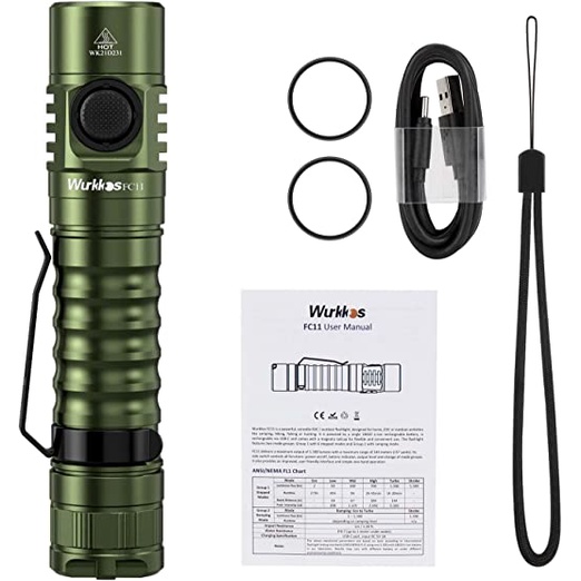 Đèn Pin Wukkos FC11 USB-C 18650 1300lm LH351D 90 CRI Có Thể Sạc Lại Kèm Đuôi Nam Châm