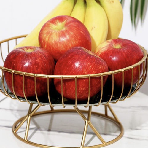 Khay đựng trái cây bánh kẹo, chất liệu kim loại sang trạng, bền đẹp trang trí phòng ăn, phòng khách