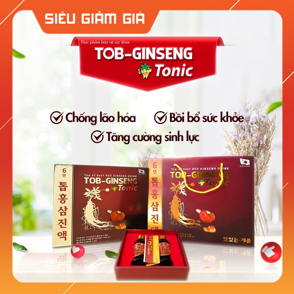 Cao sâm, linh chi bồi bổ cơ thể, chống lão hóa, suy nhược cơ thể TOB-GINSENG TONIC Chai 200G
