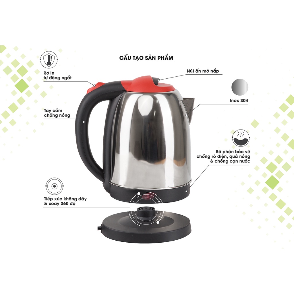 Ấm đun siêu tốc Rạng Đông AST18T1 - 1.8 Lít