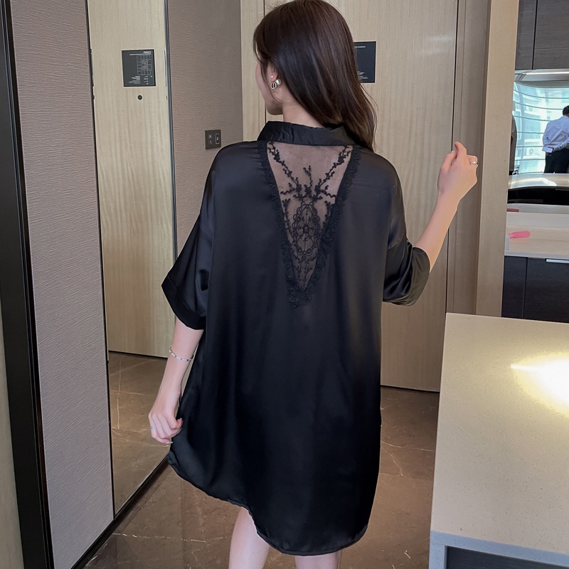 Đồ ngủ Lụa Satin Mềm Mại Dài Tay Size Lớn Cho Nữ