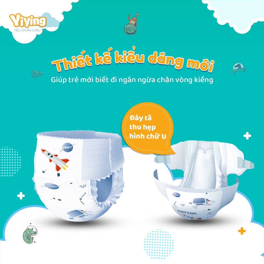 Bỉm Quần/Dán Yiying Tên Lửa, Hơi Thở Bông, Lông Vũ, Heo, Mây, Đủ Size S72/M60/L52/XL44/XXL40/XXXL36