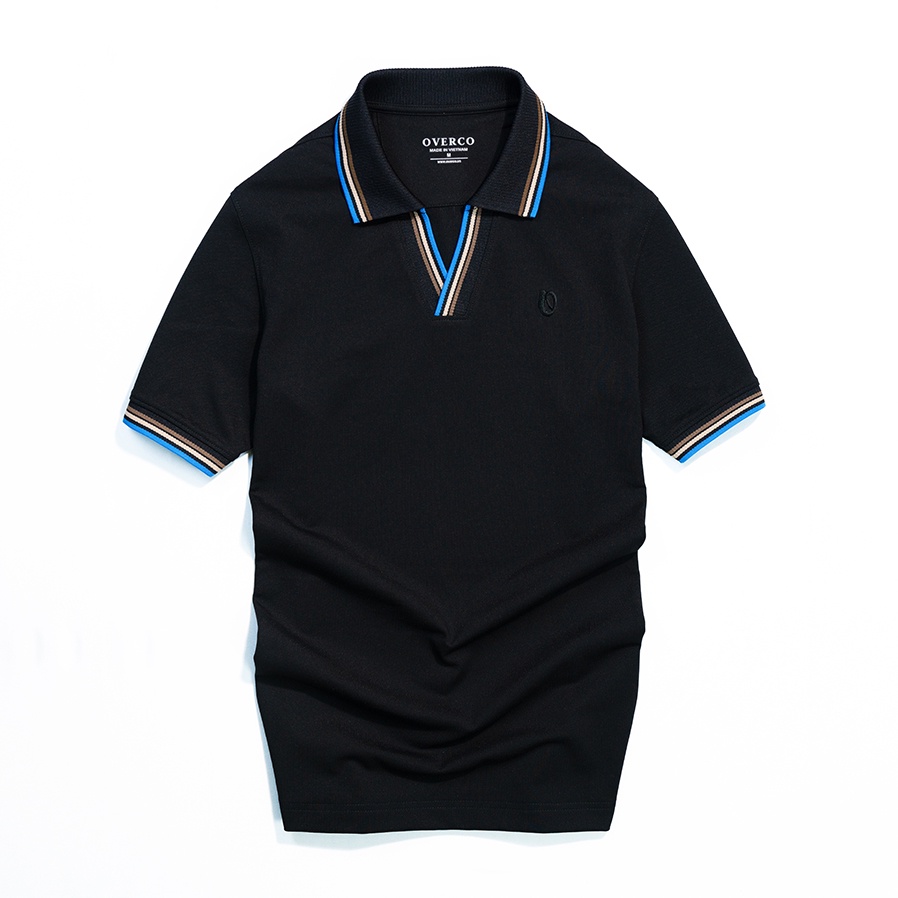 Áo Polo Nam Basic Cổ Chữ V Chất Vải Cotton USA Cao Cấp Mềm Mịn Thoáng Mát Co Giãn 4 Chiều Thương Hiệu OVERCO - OVUPL004