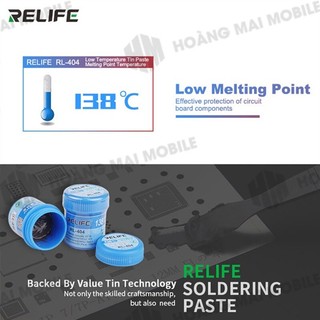 Kem thiếc hàn 138°c dùng làm chân IC, CPU BGA, hàn socket, câu dây, hàn cáp điện thoại RELIFE RL-404. 40g
